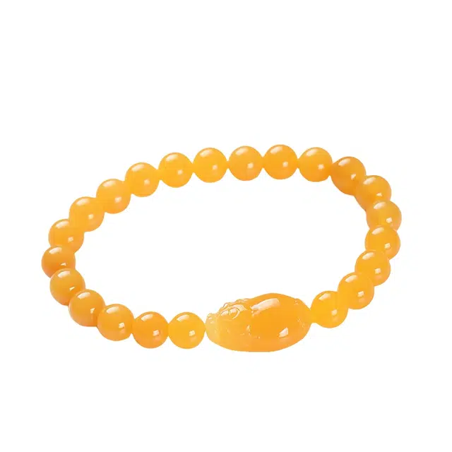 宣华意 国潮新中式时尚高级精品 招财貔貅 本命年鸡油黄转运珠#好运连连 八方来财 黄龙玉 手串 男女同款情侣款