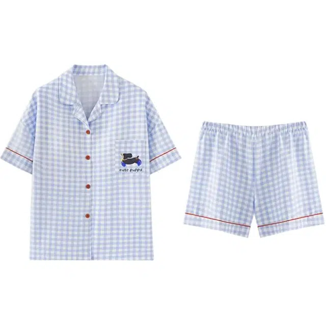 顶瓜瓜 透气舒适亲肤简约宽松款式家居服睡衣套装 女款