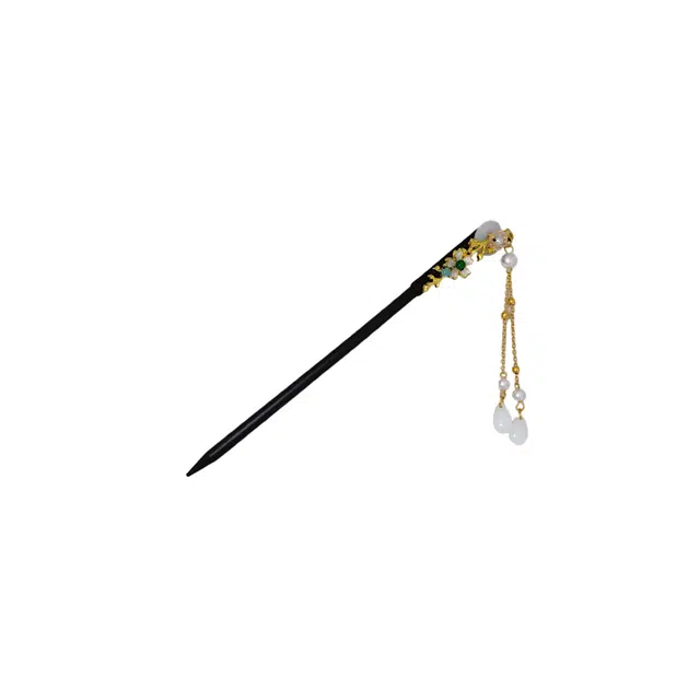 大唐国鼎 桃花平安扣 新中式简约时尚小众设计#好运 黑檀 发簪 女款