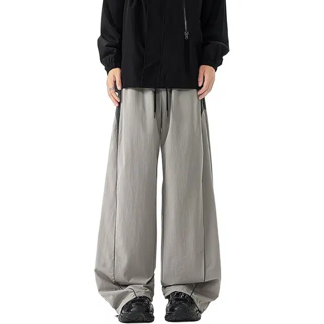 佐菲利 美式垂感弯刀西裤高街潮牌阔腿长裤宽松百搭拖地裤子休闲裤 男女同款