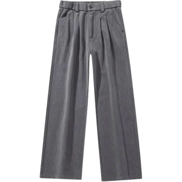 假日伯爵 美式潮流轻奢纯色简约基础款宽松直筒垂感拖地裤舒适亲肤柔软凉感透气运动西裤男士长裤休闲裤 男款