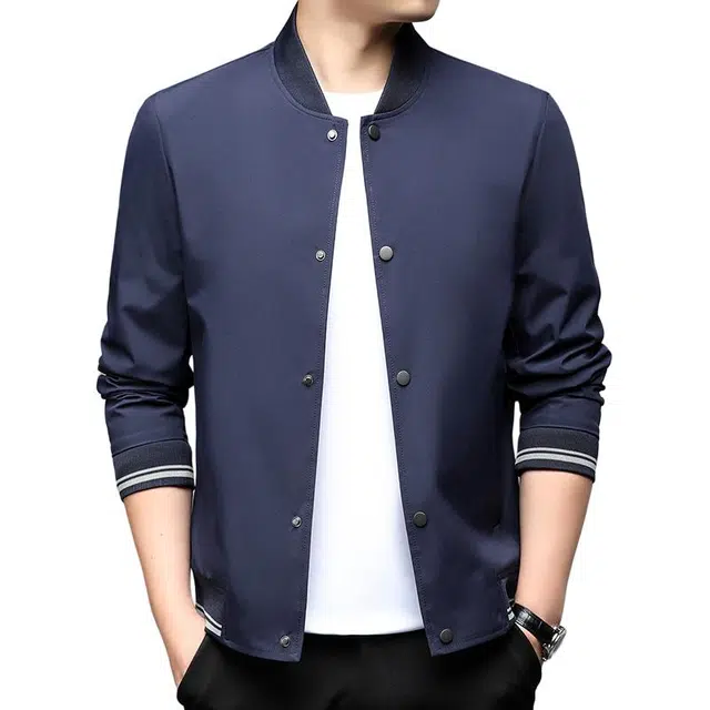 卡丹狄诺 美式休闲舒适春秋季棒球领抗皱透气时尚潮流单排扣夹克外套 男款
