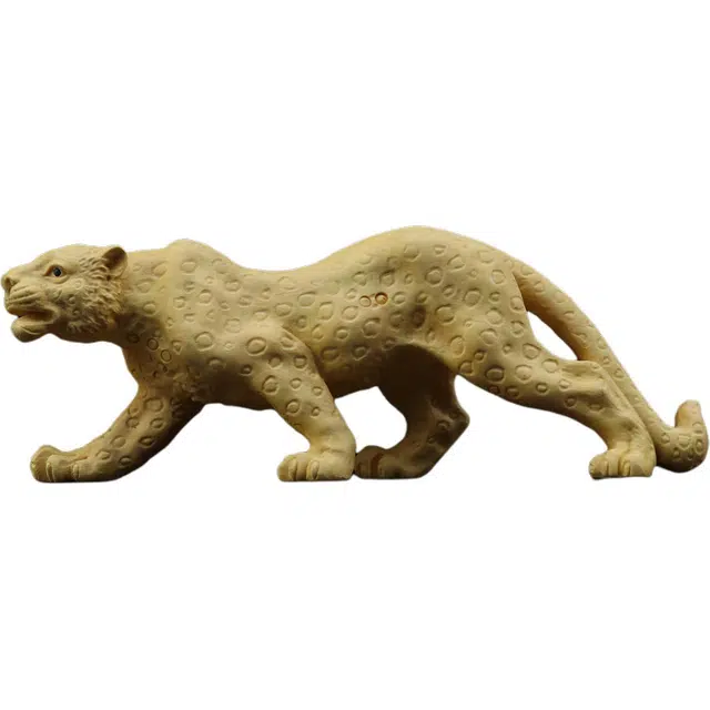 得笙陌 一路爆发豹子木雕工艺品文玩雕刻收藏品 黄杨木 木作摆件 男女同款情侣款