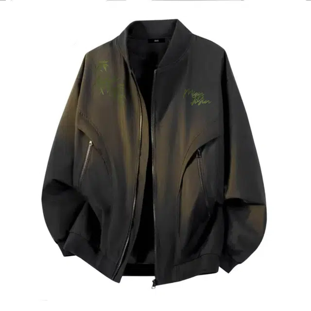 棉基因 美式潮牌韩系高街风立领休闲宽松纯色系日常通勤防风防泼水百搭工装薄款夹克外套 男女同款