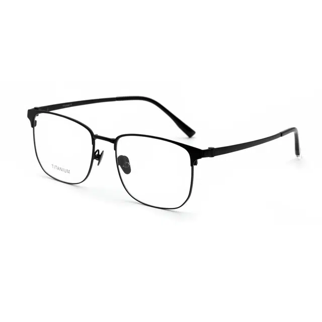 小罗弟 轻奢超轻 钛 眉毛框/眉线框 光学镜架 男款 黑框