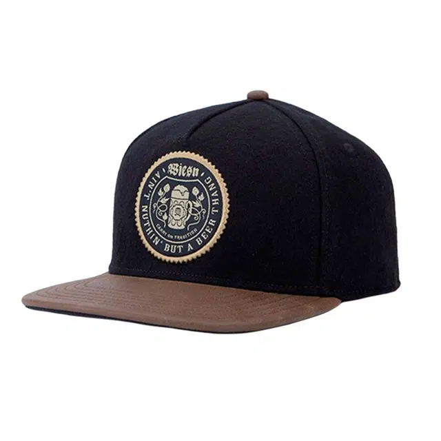 艾佳微 街头潮酷个性毛呢织唛标时尚百搭 棉 棒球帽 男女同款情侣款