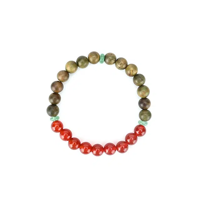 天纵 新中式国风禅意 招财转运 诸事顺利 国潮文玩转运珠简约文艺盘玩好运 绿檀 手串 女款