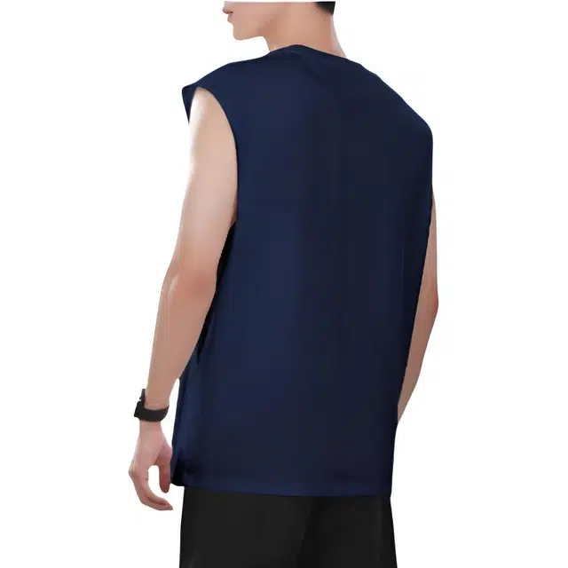 乔丹 美式复古高街舒适时尚简约纯色字母印花宽松休闲百搭潮流个性透气速干圆领套头无袖背心 男款 新星蓝