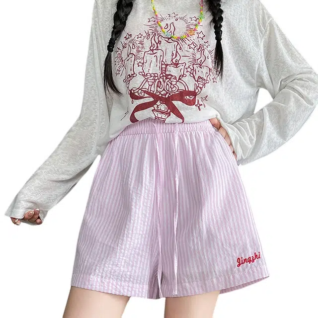 丝絮丝绸 简约优雅清新舒适时尚休闲短裤 女款