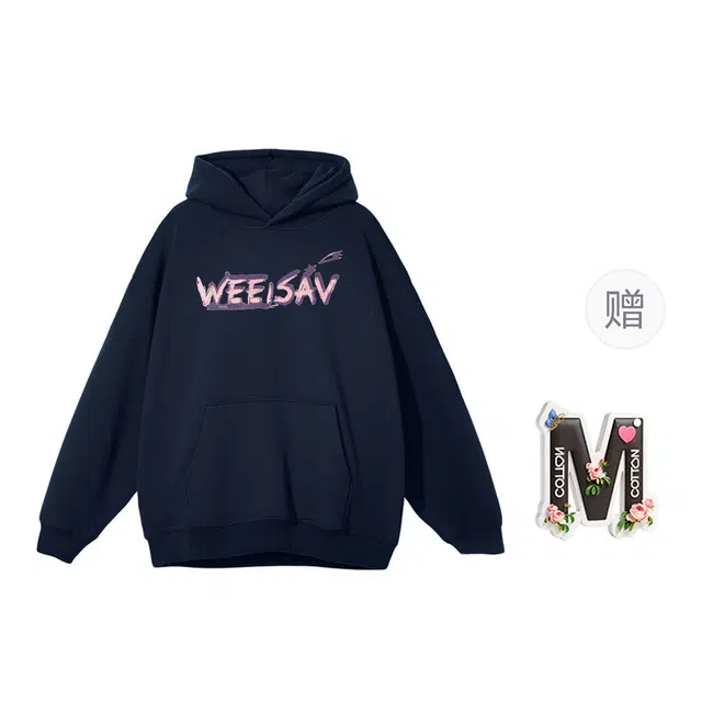 棉购 美式个性涂鸦连帽慵懒风宽松外套卫衣 女款