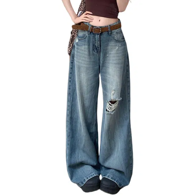 黛尔佳人 舒适时尚百搭潮流牛仔裤 女款