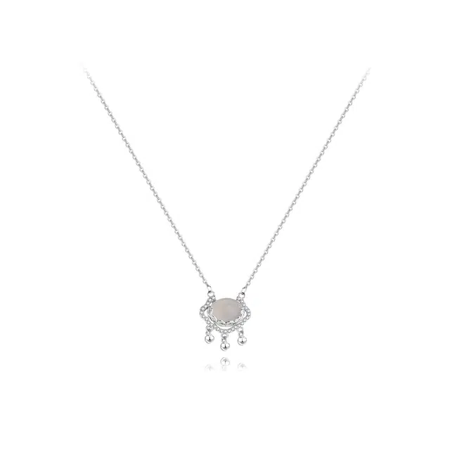 【纯银999】 六桂福珠宝 平安锁 小众设计经典百搭高级感精致简约学生日常时尚轻奢约会通勤温柔气质可调节锁骨链#好运 足银 项链 女款