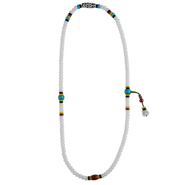 宣华意 国潮藏式民族风时尚高级精品文玩配饰盘玩手持念珠 吉祥如意#好运 白玉菩提 手串 男女同款情侣款