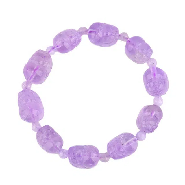 茂琼 浪漫 梦幻 薰衣草精雕貔貅时尚中式百搭小众高级感#好运 紫水晶 手串 女款