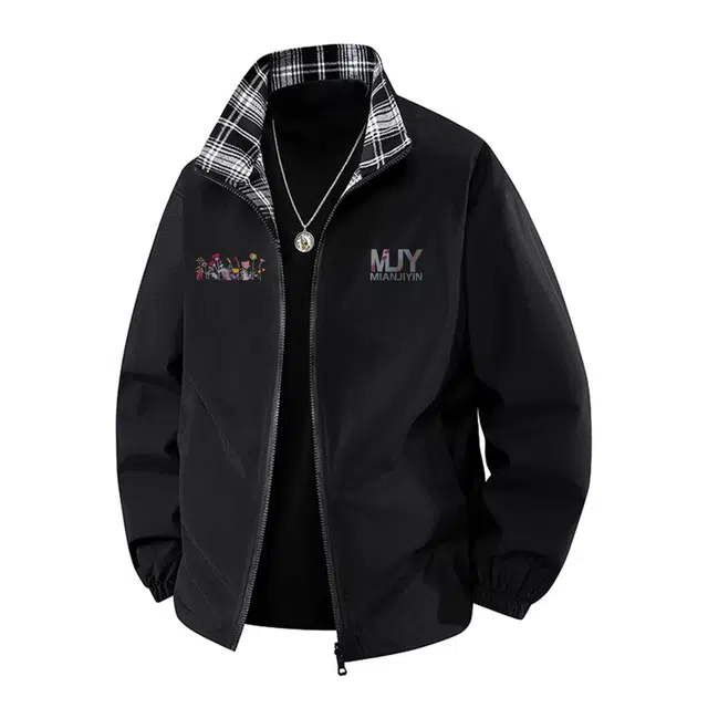 棉基因 美式复古花花草草印花工艺立领简约休闲日常通勤潮牌宽松防风无性别主义长袖夹克外套 男女同款