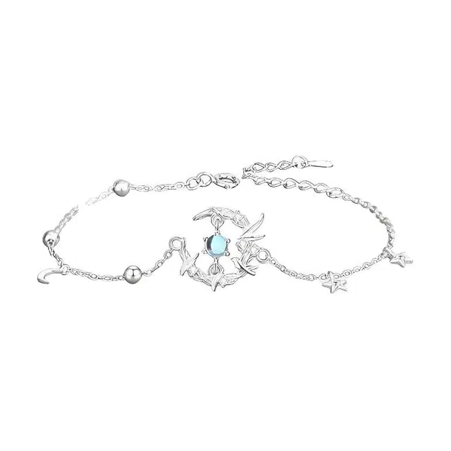 福柚 【免费刻字 代写贺卡】蓝桉与释槐鸟 偏爱永恒轻奢优雅 高级感小众时尚简约灵动可调节约会表白 合金 项链 女款