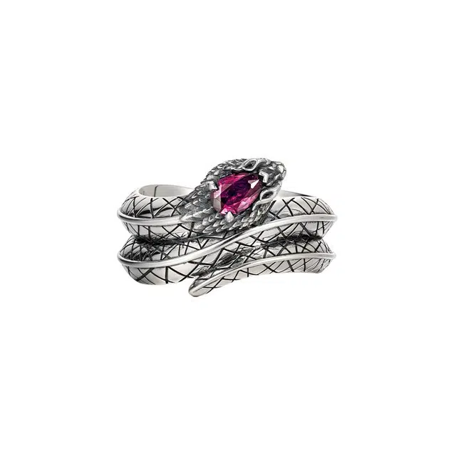 IDEAGEMER Snake Ring 925 Silver