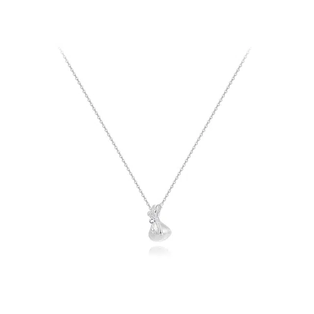 【纯银999】 六桂福珠宝 转运福袋 经典百搭小众设计精致高级感简约学生日常时尚轻奢约会通勤温柔气质可调节锁骨链#好运 足银 项链 女款