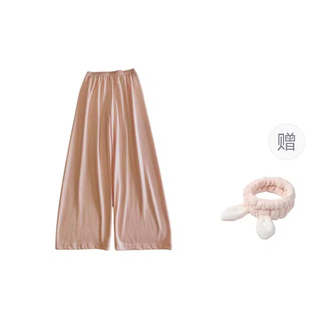 俞兆林 夏天薄款甜美纯色舒适阔腿裤可外穿遛弯休闲裤宽松透气居家裤睡裤 夏季 女款