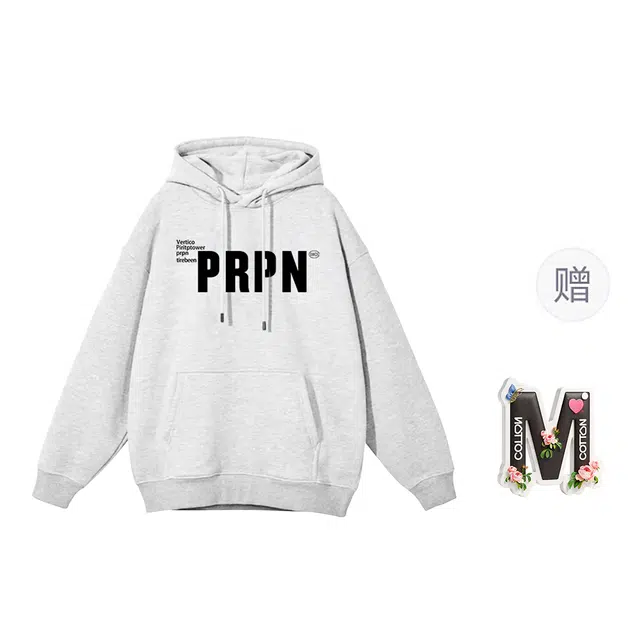 棉购 美式基础款高街潮流时尚休闲百搭简约字母印花卫衣 男女同款