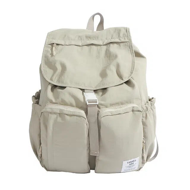 泰格奴 日系时尚简约纯色轻便高颜值 尼龙布 双肩包 常规 女款 多色