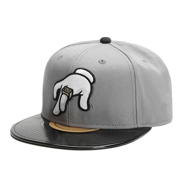 雅鹿优选 欧美风个性小众设计黑胶唱片平沿帽户外休闲聚会 棉 棒球帽 男女同款情侣款