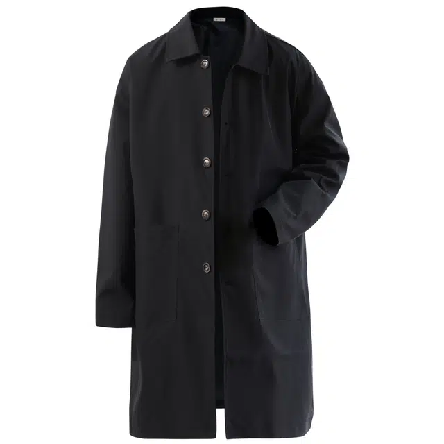 稻草人 品牌韩版经典纯色复古宽松百搭慵懒风高级感防风亲肤舒适学院风休闲翻领中长款风衣 男女同款