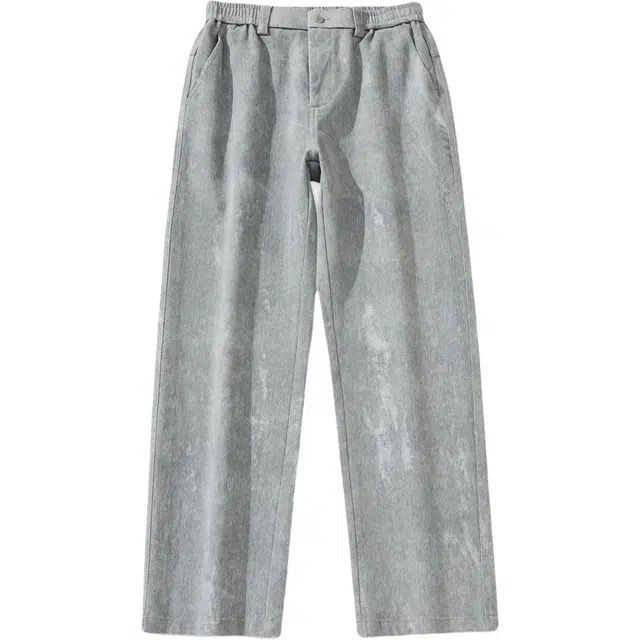 假日伯爵 美式日常通勤基础款复古做旧水洗宽松直筒垂感设计小众潮牌简约透气男士长裤休闲裤 男款