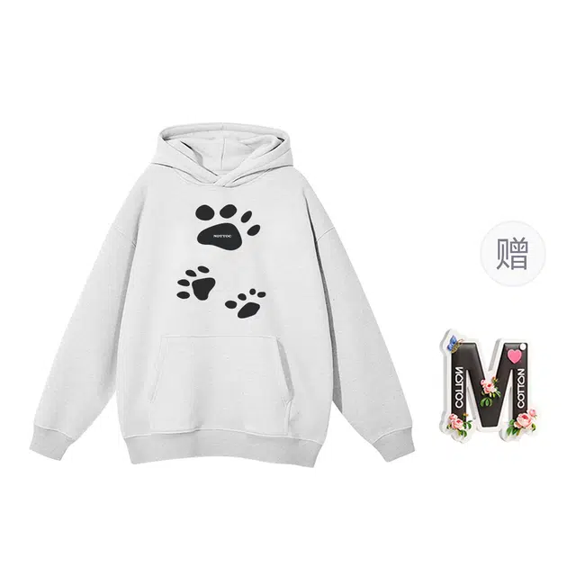 棉购 连帽加厚美式宽松慵懒风百搭潮流印花学生秋冬卫衣 男女同款