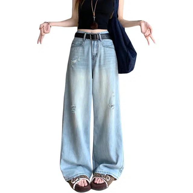 黛尔佳人 舒适百搭潮流时尚牛仔裤 女款