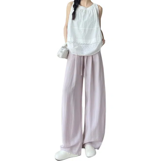 思蓓儿 纯色高腰显瘦垂感时髦百搭休闲裤 女款