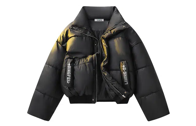 冰飞 美式高街基础款学院风防水纯色百搭韩版立领加厚保暖慵懒感防风短款宽松休闲面包服高级感小众设计感痞帅棉服 男女同款