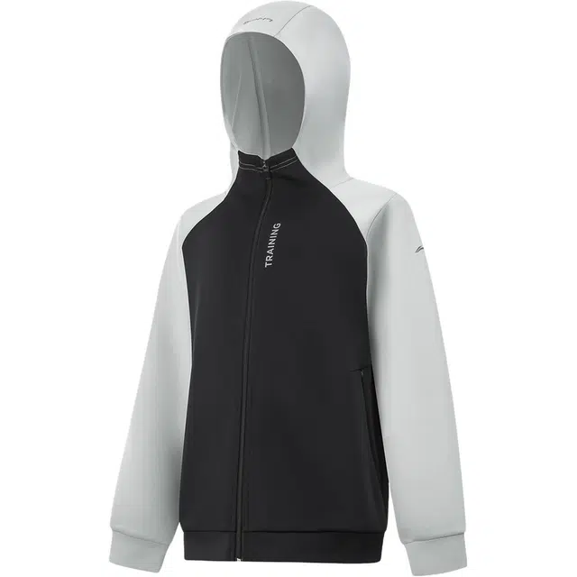 李宁儿童卫衣 综合体能 开衫连帽简约运动 儿童款