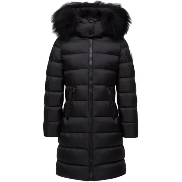 Moncler Abelle Hooded Shearling-Trimmed Down Jacket