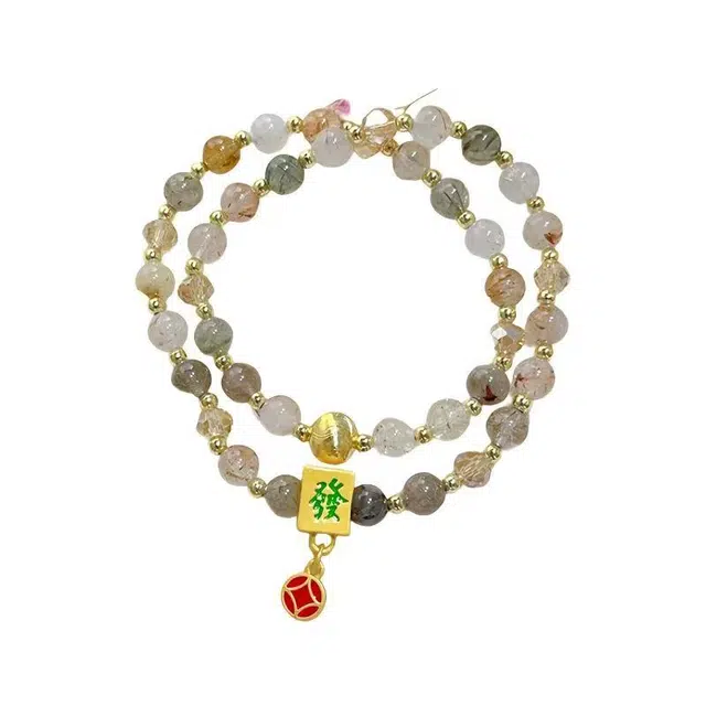 陌阡雪 招财转运 时来运转 新中式国风国潮百搭配饰 小众高级感 财源滚滚 五行喜土 八方来财#好运天然 黄发晶 水晶手链 女款
