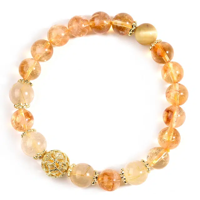 【匠心手作 招财金霸】 灵菲 新中式金发晶吸金小霸王 本命年国潮金虎眼石来财转运珠 #好运纳福礼盒 黄水晶 手串 男女同款情侣款