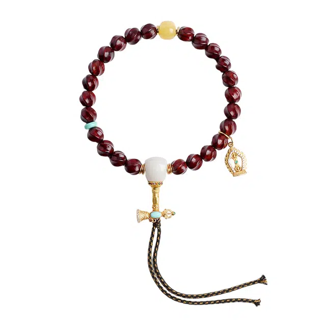 木盛缘 【精工雕琢  扭扭珠  扭转乾坤】#好运 多宝转运香味醇厚考研考公上岸 紫檀属 木作手串 男款