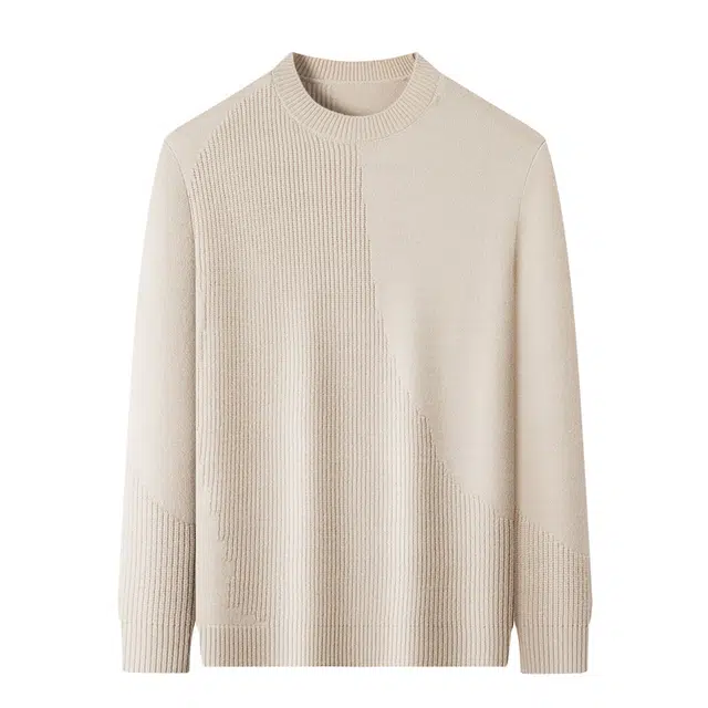 卡丹狄诺 男士秋冬纯色圆领套头保暖上衣针织衫 男款