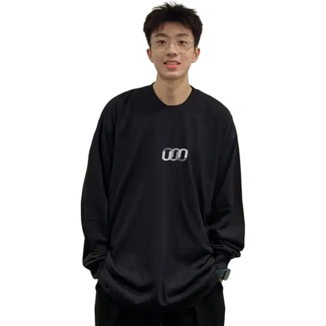 徐百货 美式复古青少年长袖春夏季无帽圆领内搭打底衫上衣服潮流百搭卫衣 男女同款