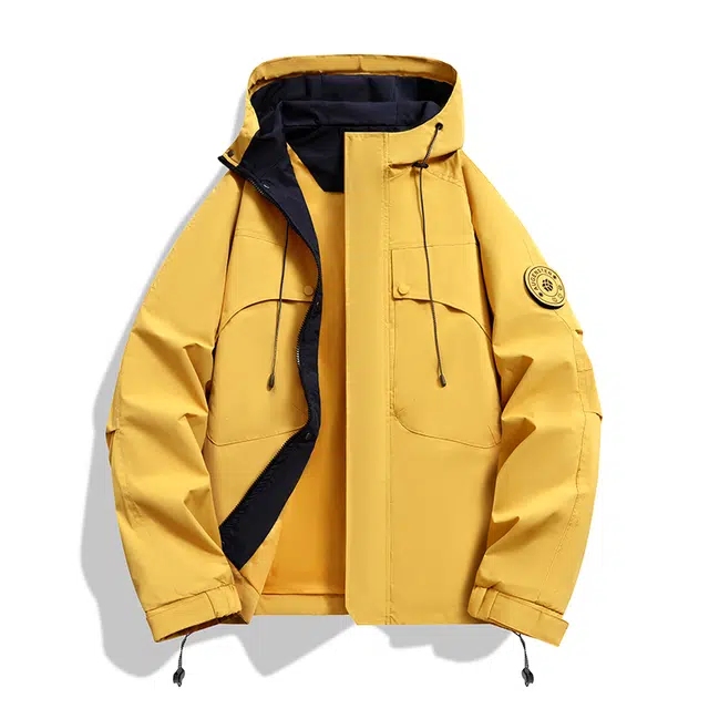 棉基因  山系户外纯色简约防风防水宽松休闲百搭魔术贴连帽 冲锋衣 男女同款