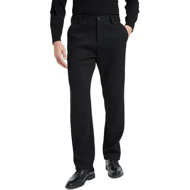 古鲨 总裁系列绵羊毛商务桑蚕丝暗纹长裤休闲裤 男款