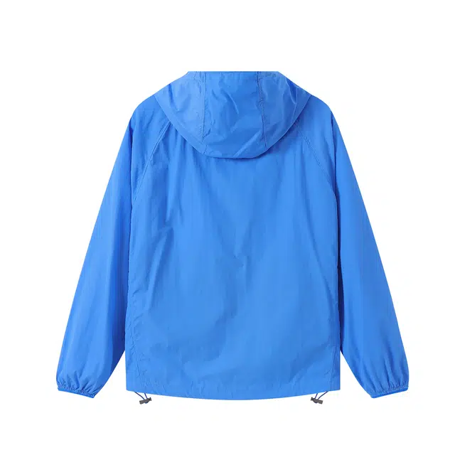 江南先生 轻薄透气速干纯色常规长袖连帽夹克外套 男女同款