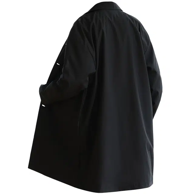 稻草人 品牌韩版经典纯色复古宽松百搭慵懒风高级感防风亲肤舒适学院风休闲翻领中长款风衣 男女同款