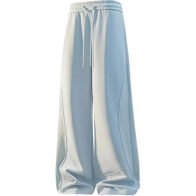 特斯型 美式高街弯刀卫裤夏季宽松直筒阔腿运动重磅休闲裤 男女同款