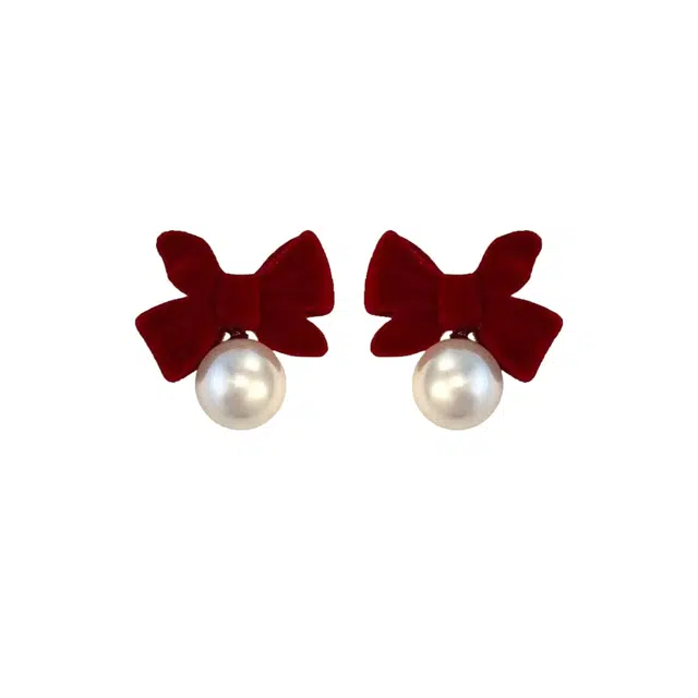 澜耀 珠珠蝴蝶结 高级感#好运 铜合金 耳环 女款