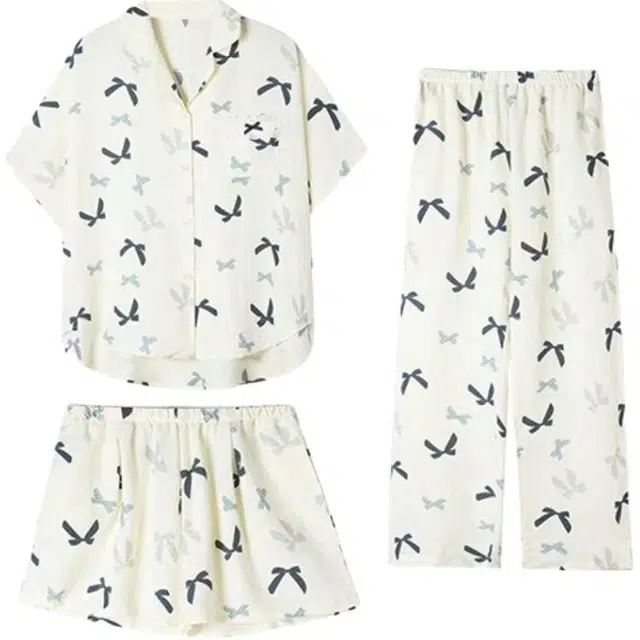 顶瓜瓜 夏季女透气简约舒适休闲短袖家居服睡衣套装 女款