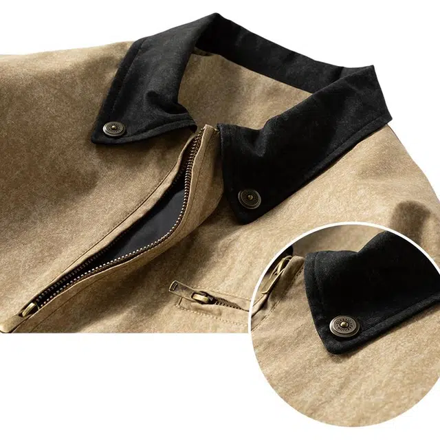 恒源祥 翻领拉链设计感扎染棉布休闲时尚潮流夹克 男款