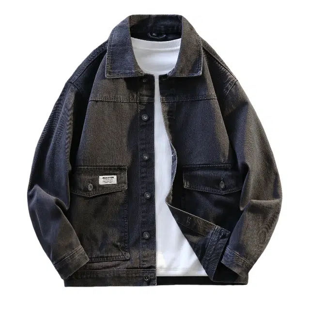 百胜狐多风格潮流男士牛仔外套牛仔外套 男女同款