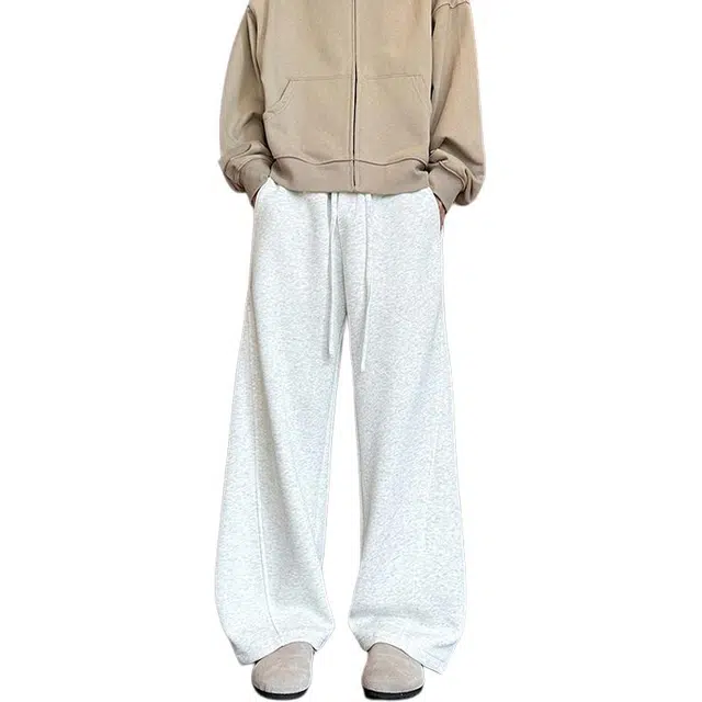 佐菲利 美式重磅卫裤拼接设计感弯刀阔腿裤高级感垂感长裤休闲裤 男女同款