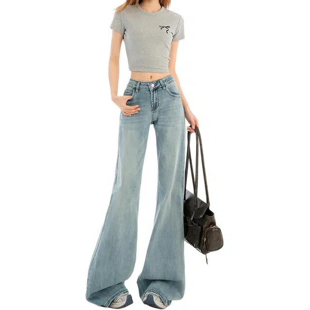 如续 清新优雅百搭时尚舒适牛仔裤 女款